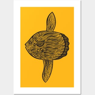 Mola Mola or Ocean Sunfish - sea lover's animal design Posters and Art